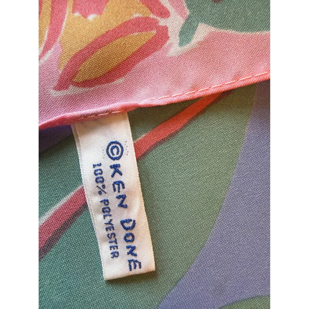 Ken Done 1986‎ Koala and Sun Silk Scarf Pink Blue Orange Australian Art